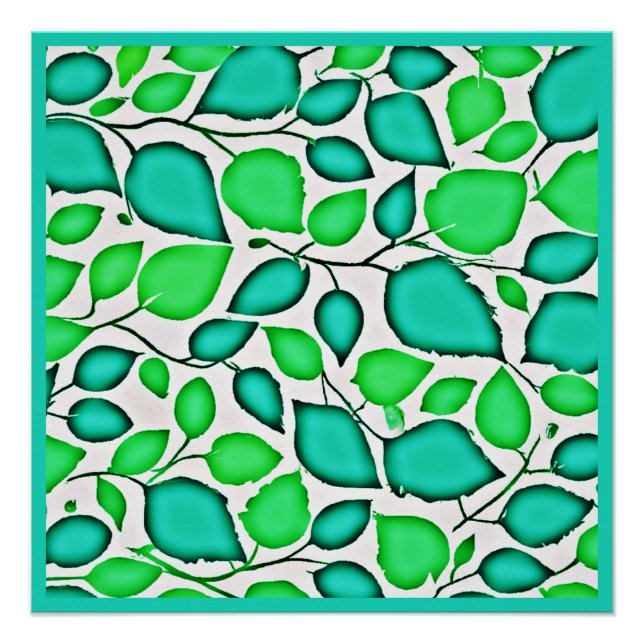 Póster Patrón de hojas de elegancia Vivid (Anverso)