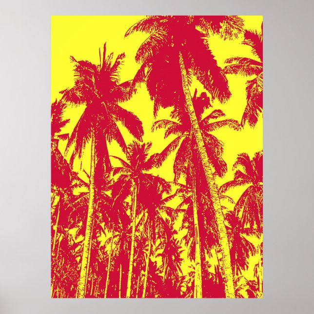 Póster Patrón de hojas. Palmeras tropicales (Frente)