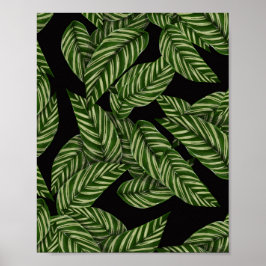 Póster Patrón de hojas tropicales