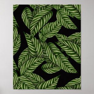 Póster Patrón de hojas tropicales