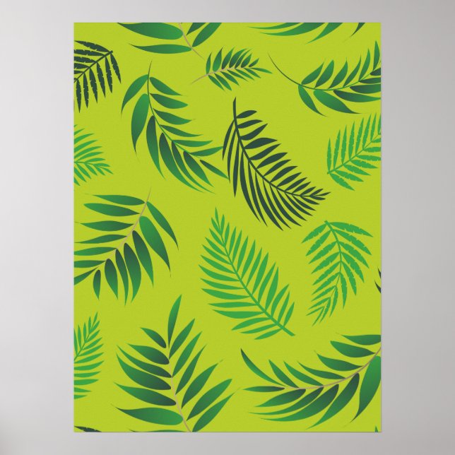 Póster Patrón de hojas tropicales 12 (Frente)