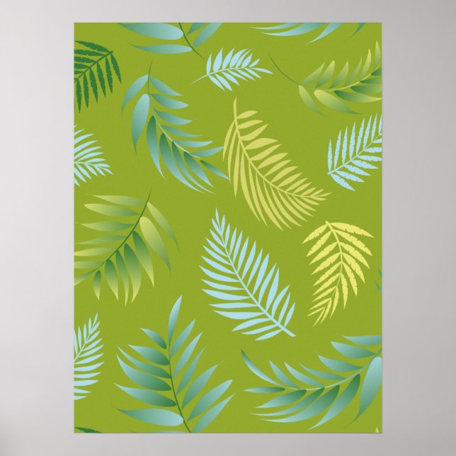 Póster Patrón de hojas tropicales 16 (Frente)