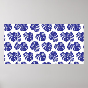 Póster Patrón de hojas tropicales de palmera
