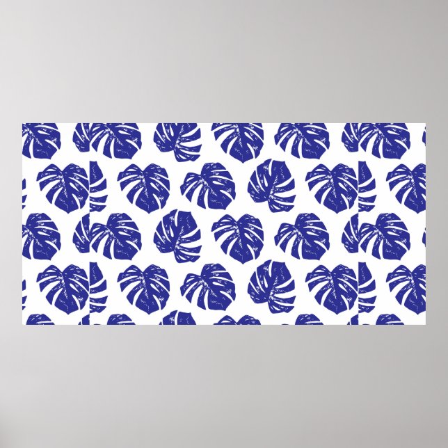 Póster Patrón de hojas tropicales de palmera (Frente)