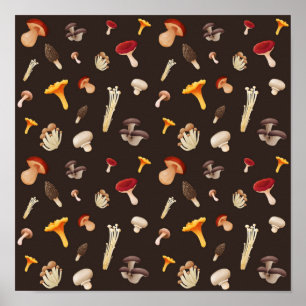Póster Patrón de hongos