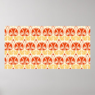 Póster patrón de hongos de estilo moderno