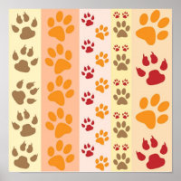 Patrón de huellas de animales en colores naturales