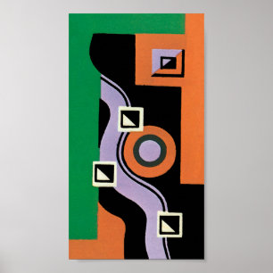 Póster Patrón de ilustración de jazz Pochoir Art Deco vin