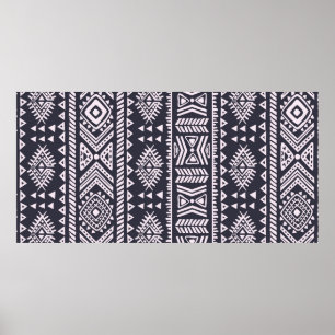 Póster Patrón de ilustracion ininterrumpido de etnias tri