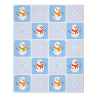 Patrón de invierno de snowman y copos de nieve