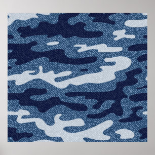 Póster Patrón de jeans de denim para el camuflaje visto