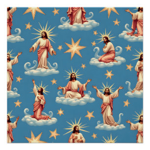 Póster Patrón de Jesús sin Maravilla Patrón Religión Rega