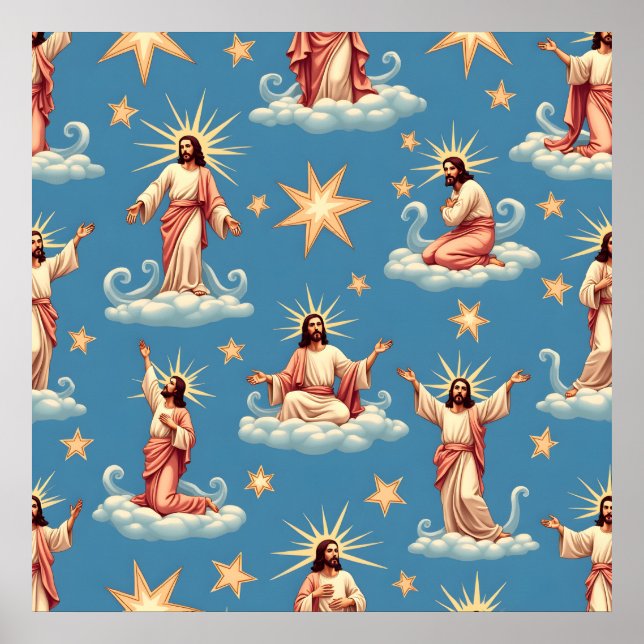 Póster Patrón de Jesús sin Maravilla Patrón Religión Rega (Frente)