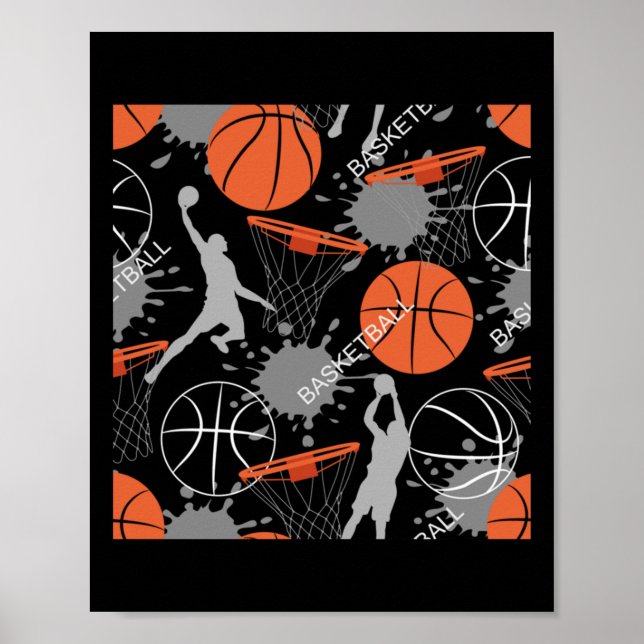 Póster Patrón de juego de baloncesto (Frente)