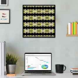 Póster Patrón de la franja ornamental amarilla dorada sin