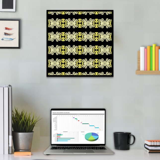 Póster Patrón de la franja ornamental amarilla dorada sin (Subido por el creador)