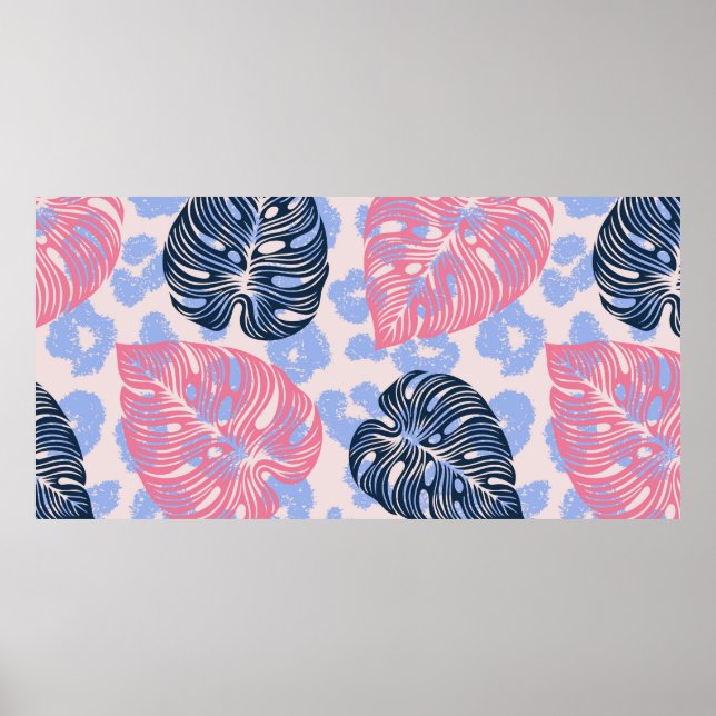 Póster Patrón de la jungla salvaje sin soldadura, fondo c (Frente)