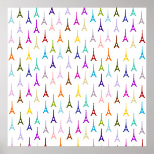 Póster Patrón de la Torre Eiffel de París