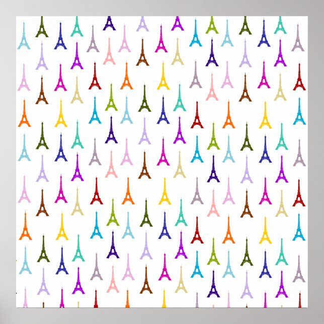 Póster Patrón de la Torre Eiffel de París (Frente)