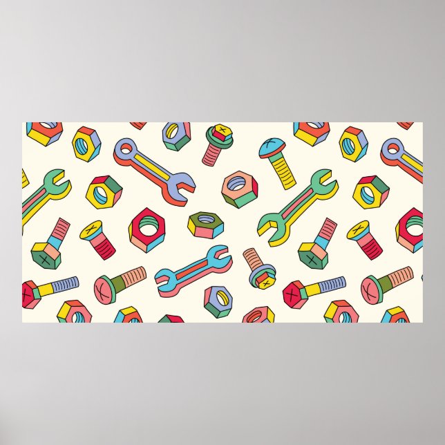 Póster Patrón de lavaparabrisas y tornillos (Frente)