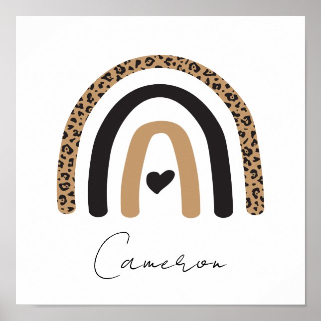 Póster Patrón de leopardo arco iris (Frente)