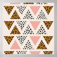 Patrón de leopardo chic y triángulo rosa