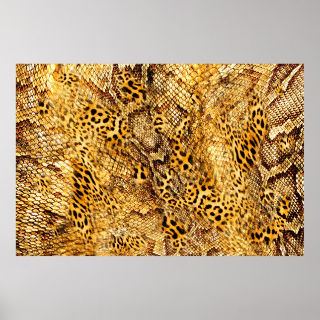 Póster Patrón de leopardo y serpiente (Frente)