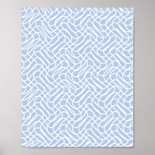 Póster Patrón de línea abstracta azul bebé