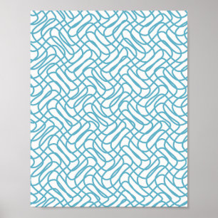 Póster Patrón de línea abstracta Turquesa