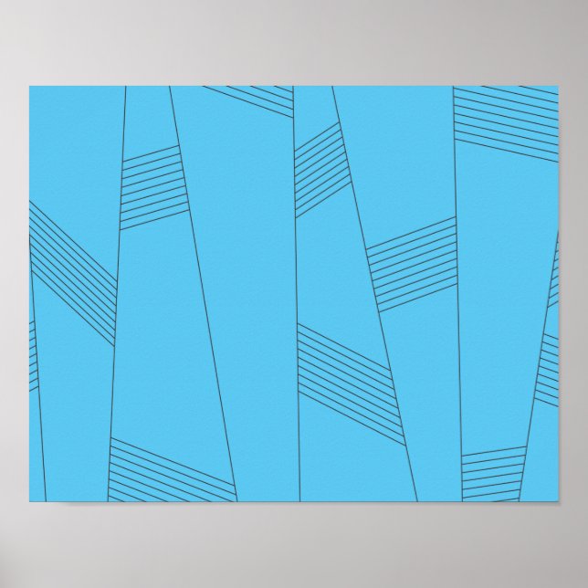 Póster Patrón de línea azul, simple, elegante y abstracto (Frente)