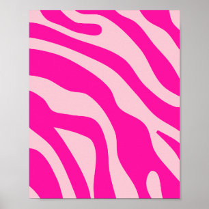 Póster Patrón de líneas retro rosadas