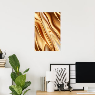 Póster Patrón de lujo dorado con lustre metálico