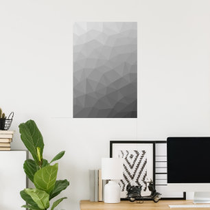 Póster Patrón de malla geométrica de gradiente gris