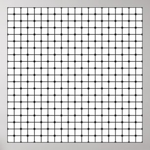 Póster Patrón de malla monocromo geométrico