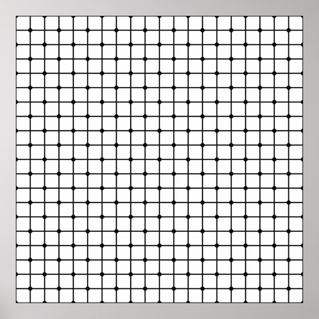 Póster Patrón de malla monocromo geométrico (Frente)