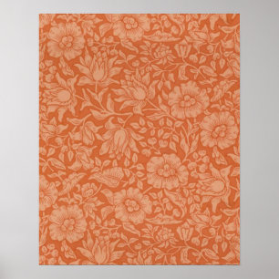 Póster Patrón de Malva de William Morris: Floral Terracot