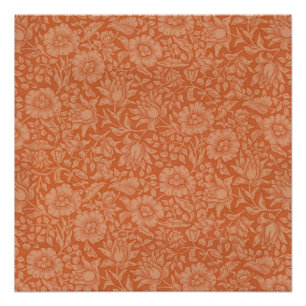 Póster Patrón de Malva de William Morris: Floral Terracot