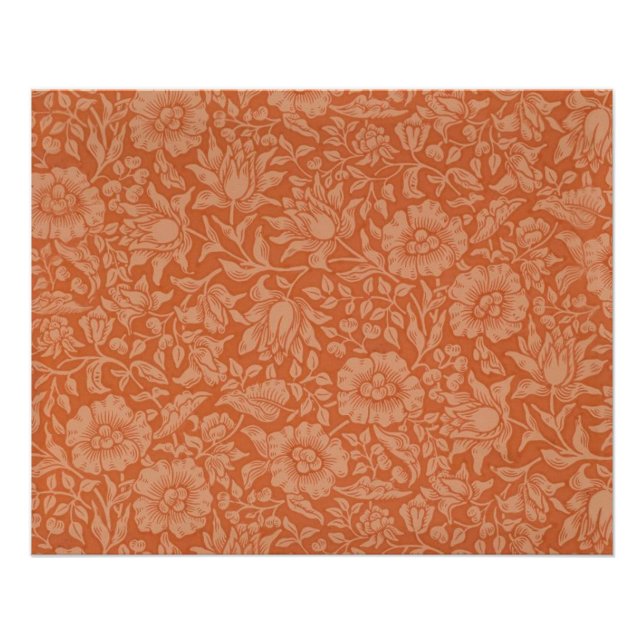 Póster Patrón de Malva de William Morris: Floral Terracot (Anverso)