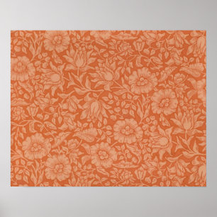 Póster Patrón de Malva de William Morris: Floral Terracot