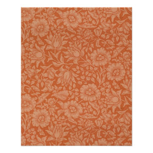 Póster Patrón de Malva de William Morris: Floral Terracot