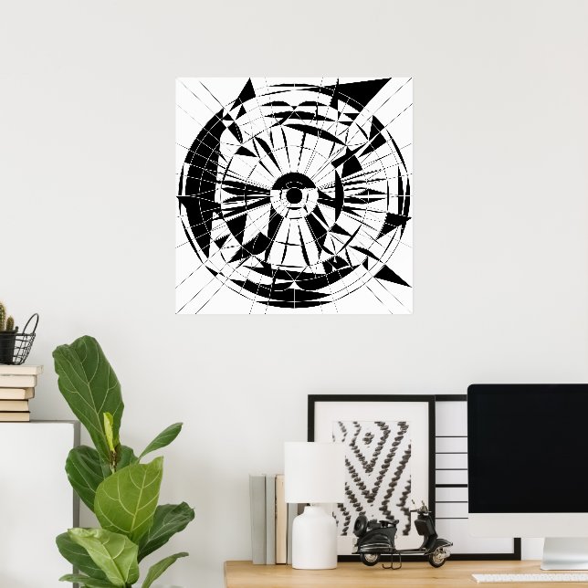 Póster Patrón de Mandala Geométrico (Oficina en casa)