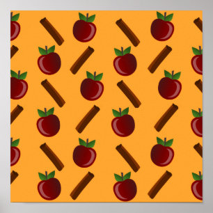 Póster Patrón de Manzana y Canela