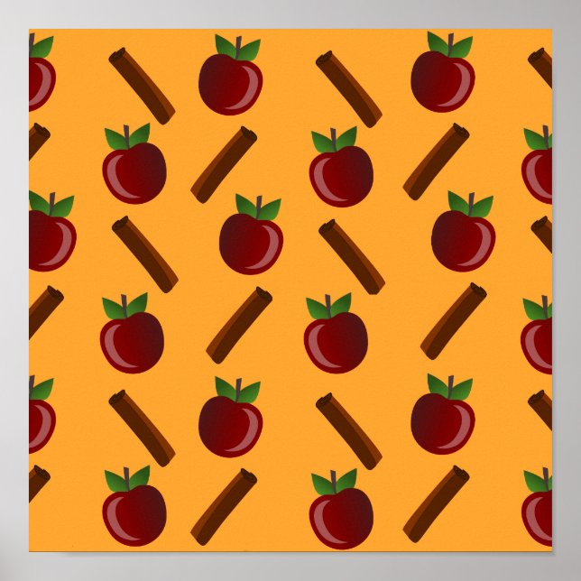 Póster Patrón de Manzana y Canela (Frente)