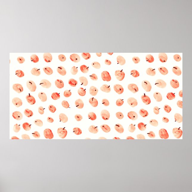 Póster Patrón de manzanas del paraíso rojo (Frente)