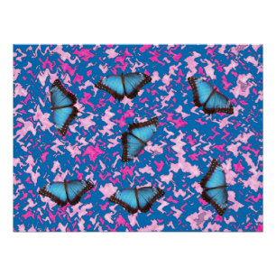 Póster Patrón de mariposa de camuflaje Oficina Destino de