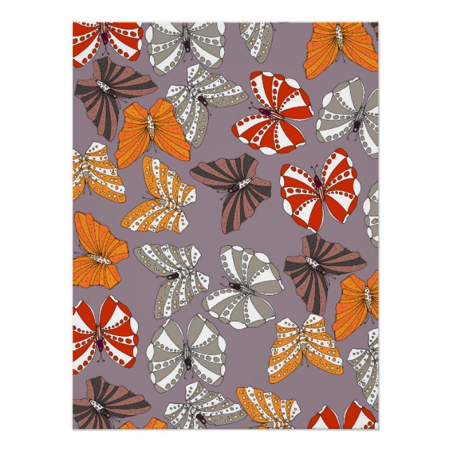 Póster Patrón de mariposas (Anverso)