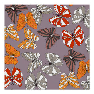 Póster Patrón de mariposas