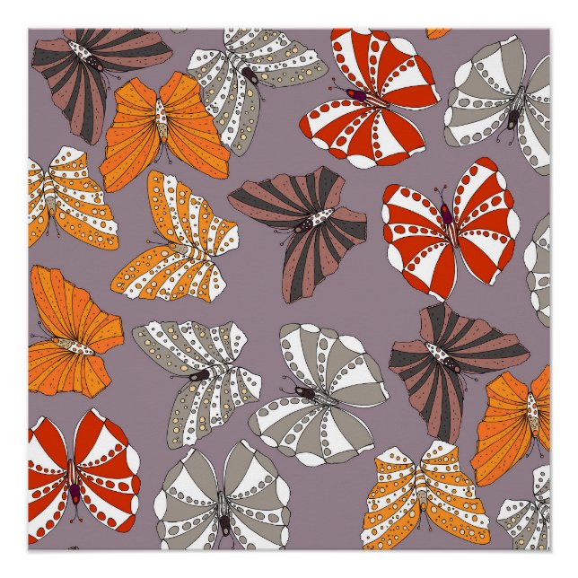Póster Patrón de mariposas (Anverso)