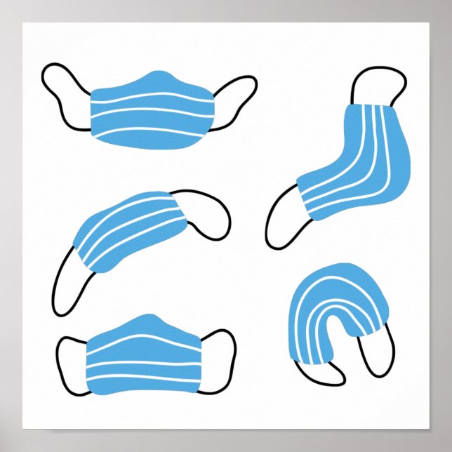 Póster Patrón de máscara médica (Frente)