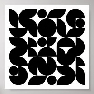 Póster Patrón de minimalismo moderno en blanco y negro